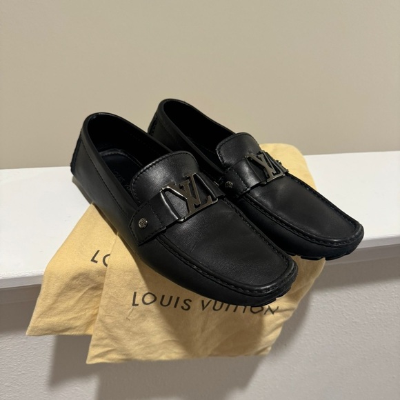 Louis Vuitton Black Leather Monte Carlo Loafers
